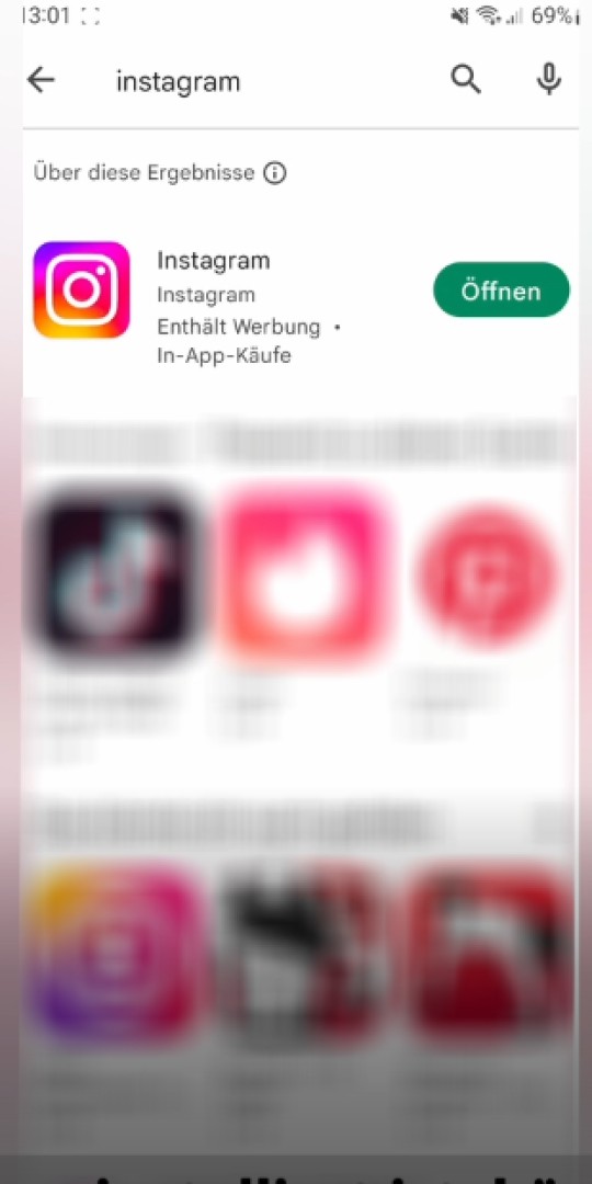 Instagram App öffnen
