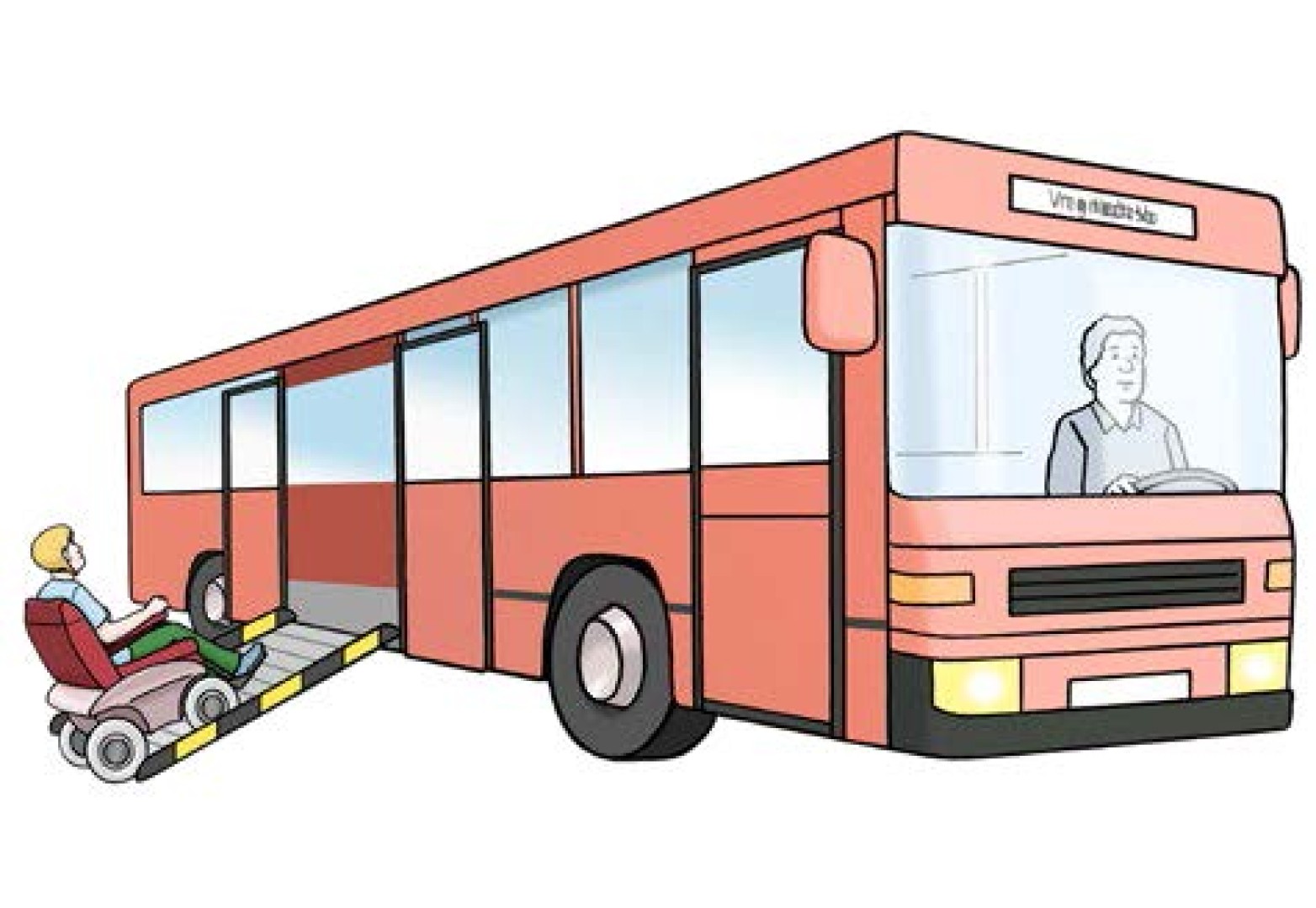 Bus mit Rampe für Rollstuhlfahrer