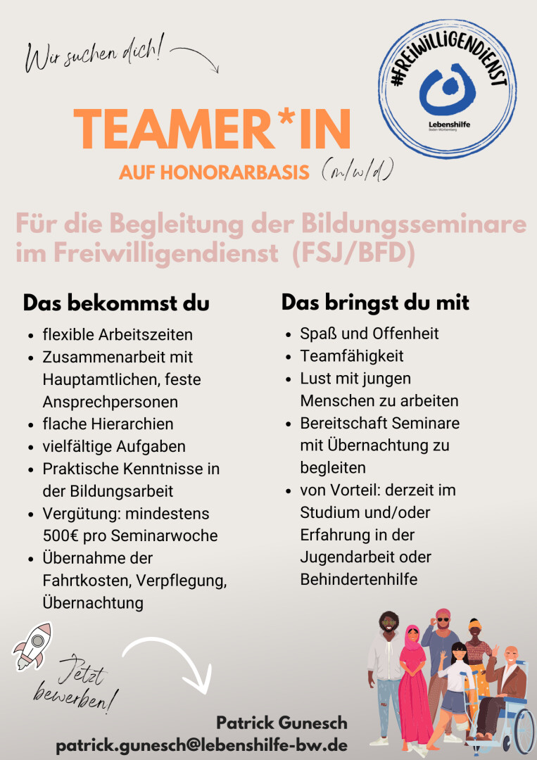 Stellenanzeige Teamer*in